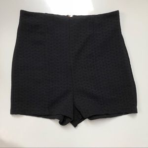 F21 black textured knit shorts